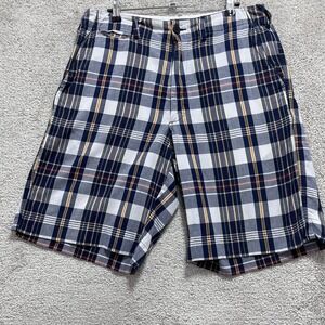 Polo Jeans Mens Short 32 Multicolor Plaid High Rise Golf Pockets 100% Cotton‎